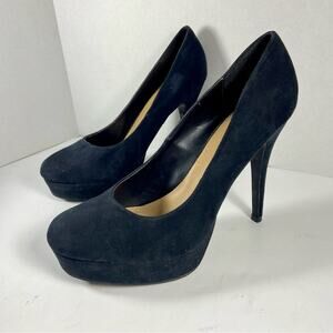 LC black suede office pumps LBD date night sexy heels classic career classy